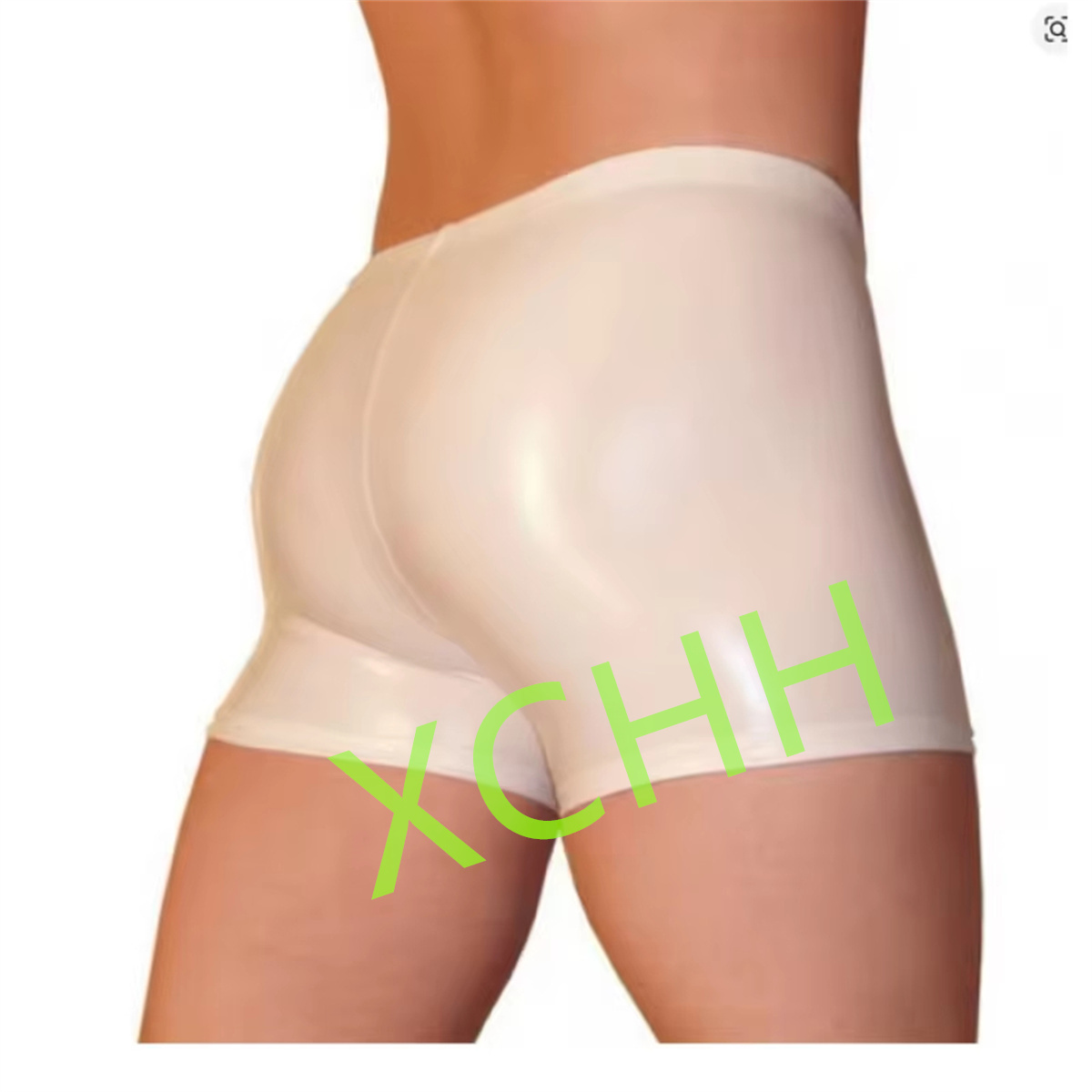 Boyshort Underwear - Lateks Erkek Şortları Kauçuk Külot Beyaz