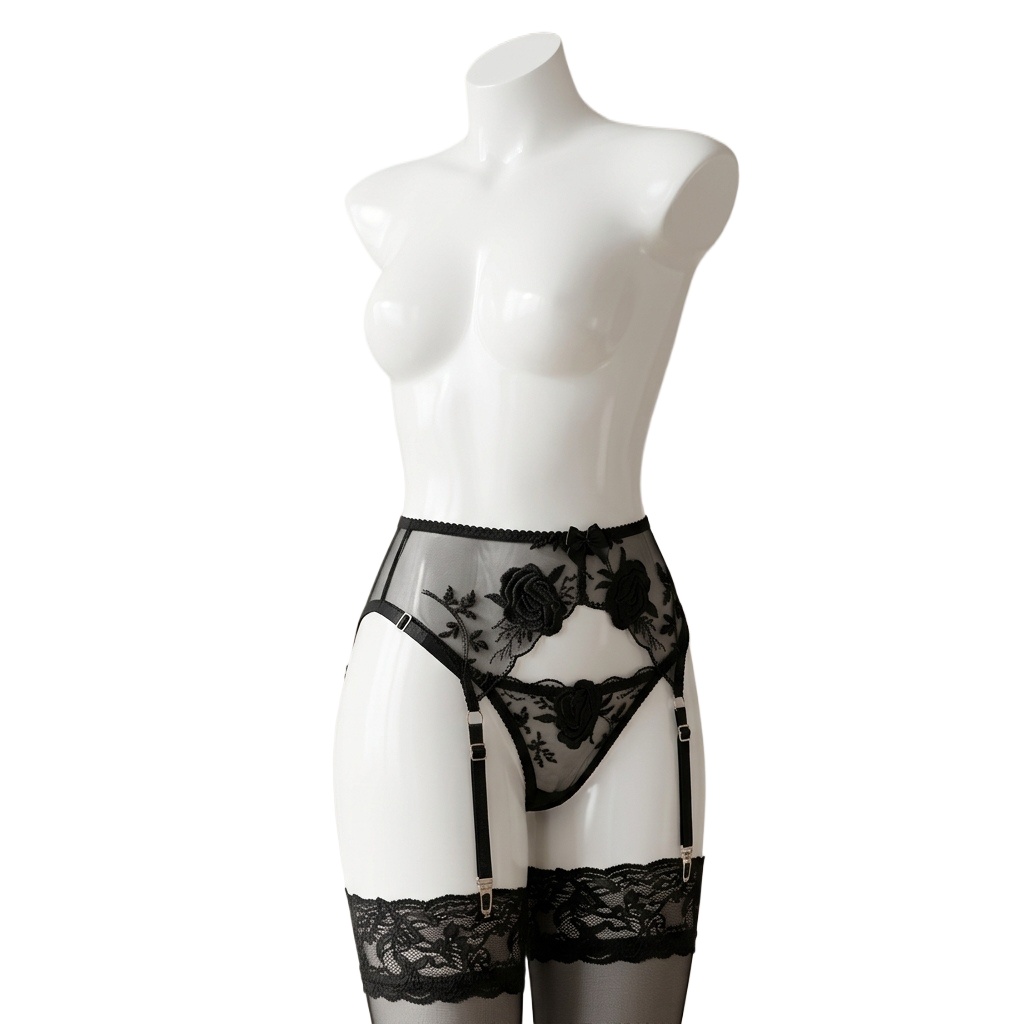 Kadınlar için Nakışlı Çiçek De - Garter Belt Set incelemesi ve fiyatı